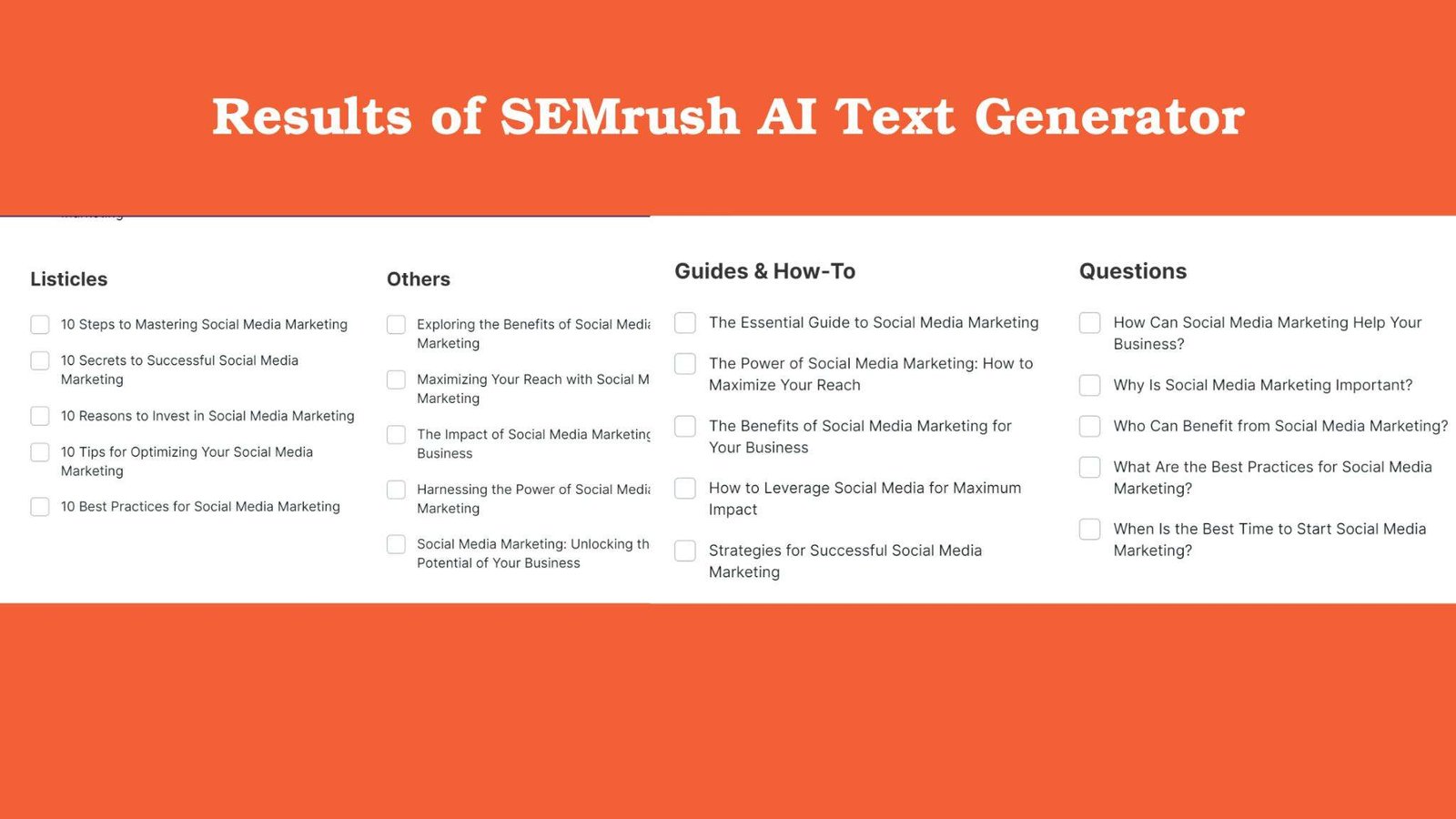 result of semrush ai text generator