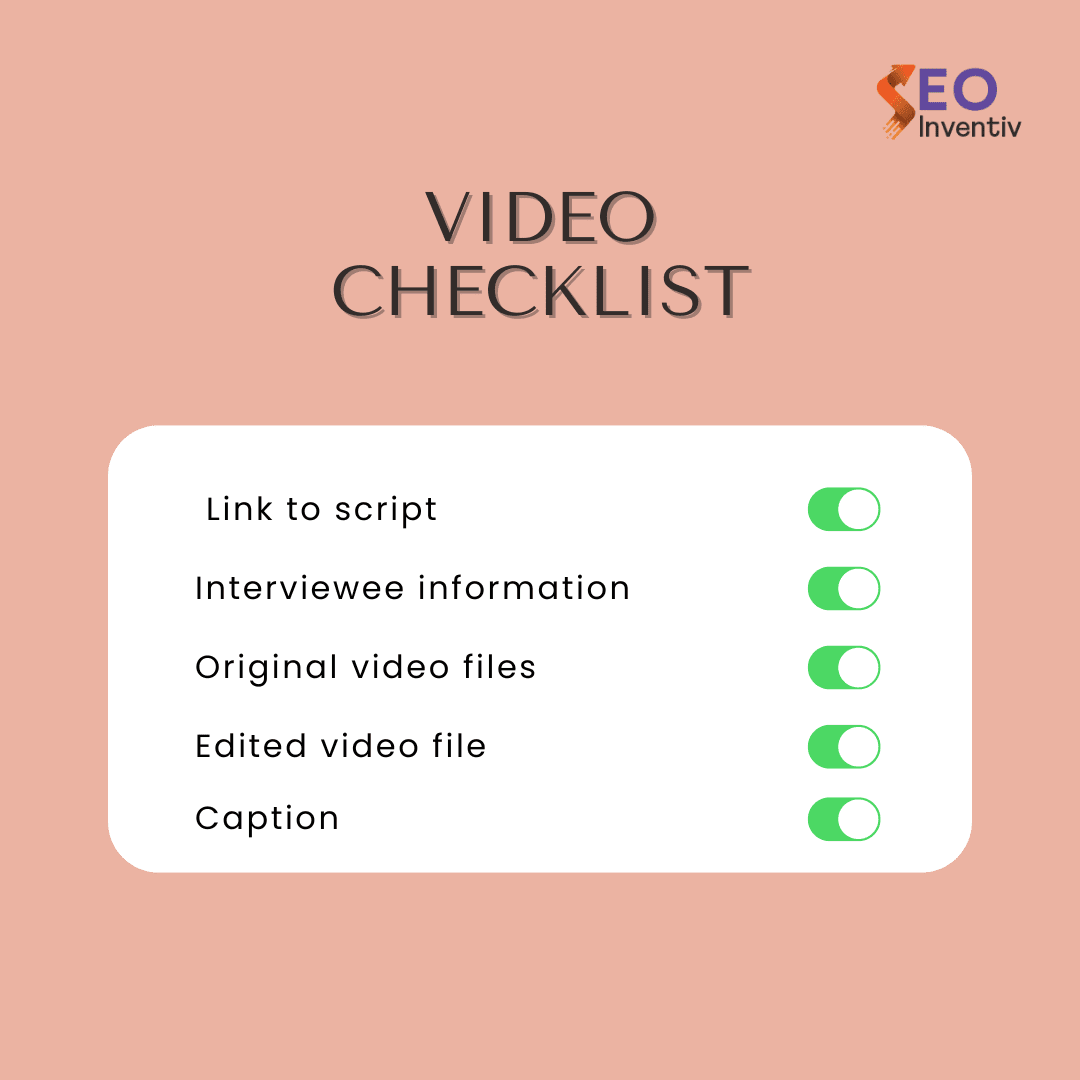  videos checklist