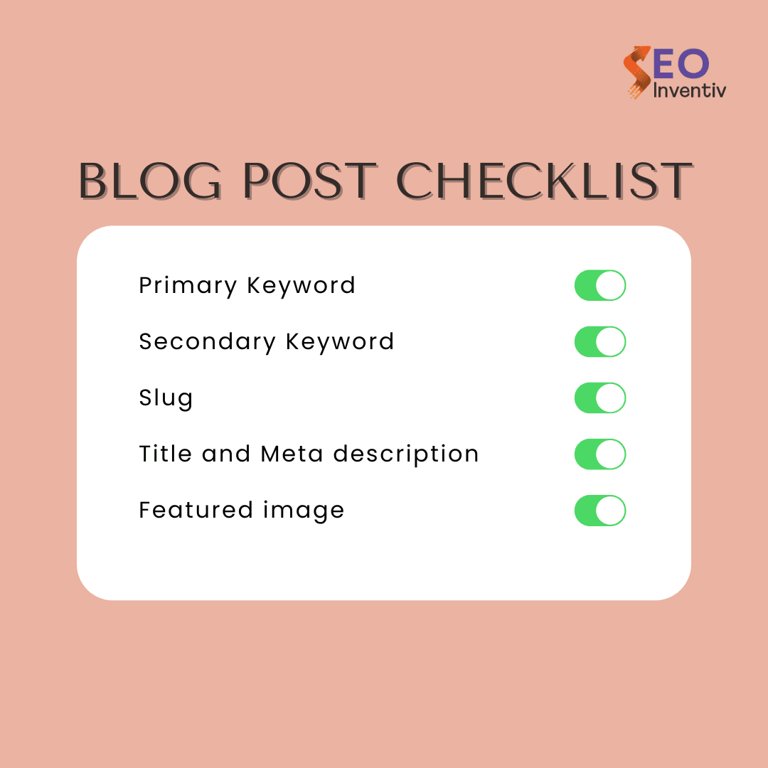  Blog posts checklist