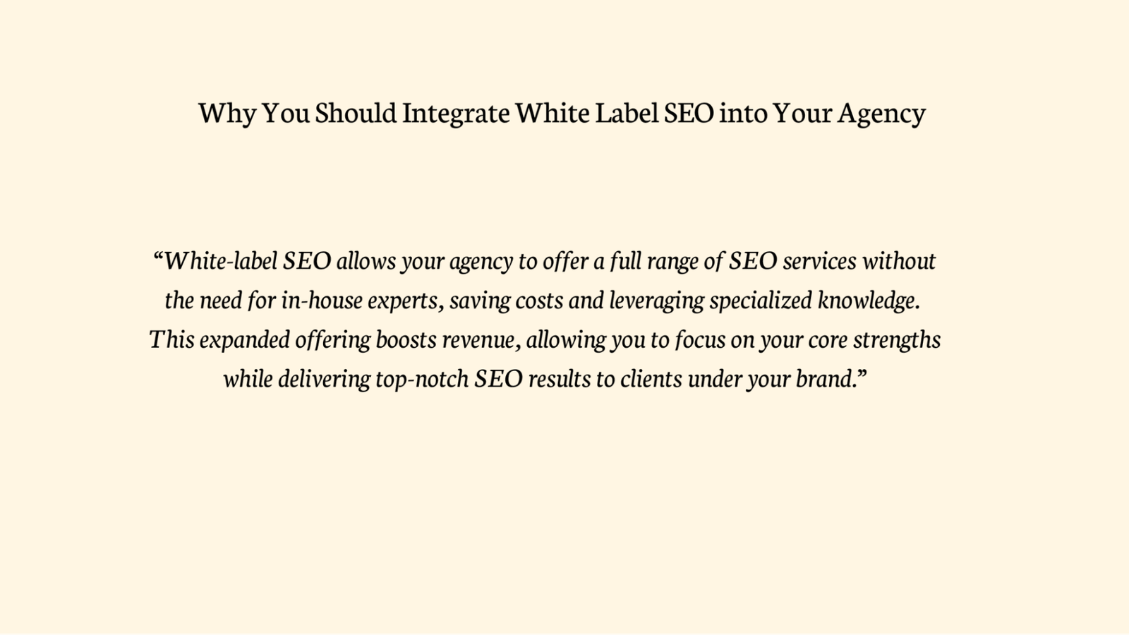 Integrating White Label SEO into Your Agency