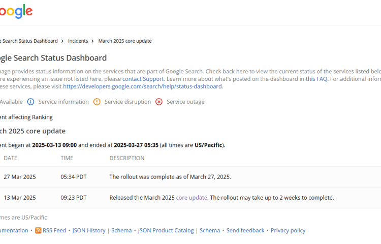 Google March Core Update 2025